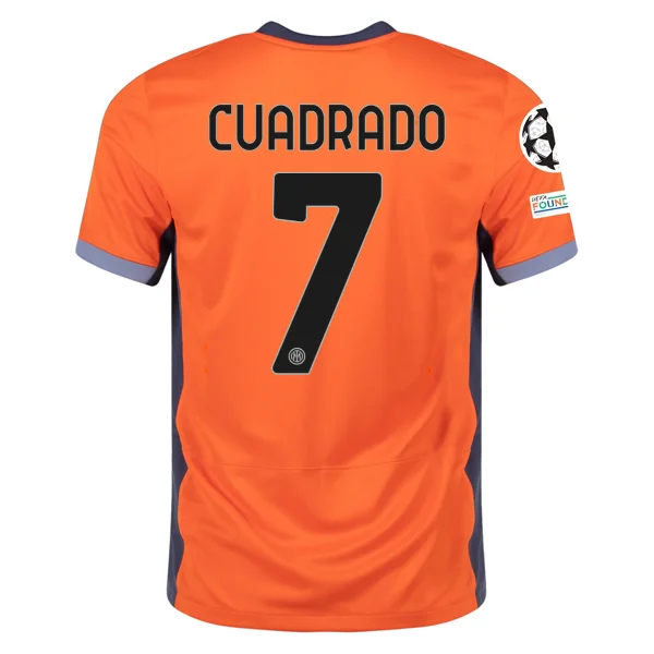 Nike Inter Milan Juan Cuadrado Third Jersey w/ Champions League Patches 23/24 (Safety Orange/Thunder Blue)