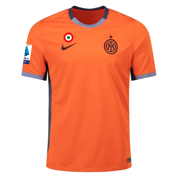 Nike Inter Milan Third Jersey w/ Serie A + Copa Italia Patches 23/24 (Safety Orange/Thunder Blue)