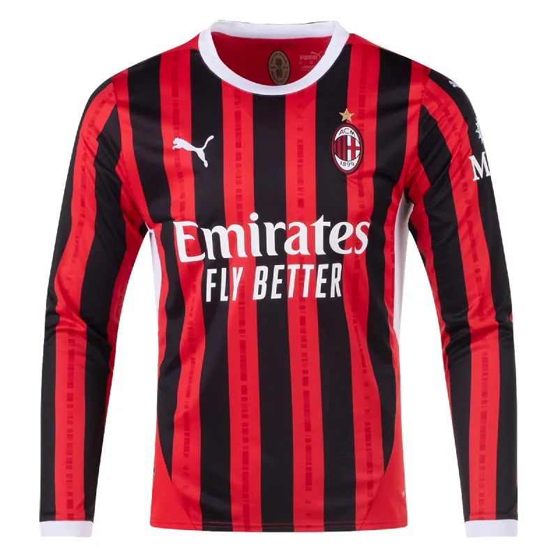 Puma AC Milan Home Long Sleeve Jersey 24/25 (Red/Black)