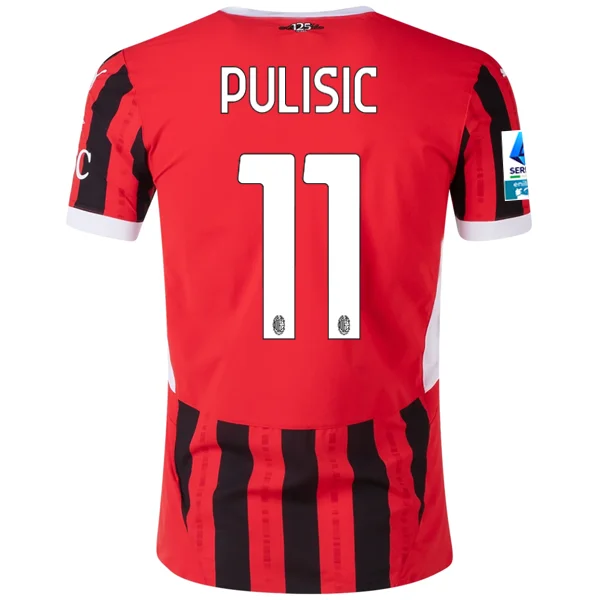 Puma AC Milan Authentic Christian Pulisic Home Jersey w/ Serie A Patch 24/25 (Puma Red/Puma Black)