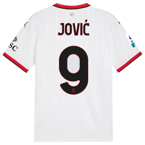 Puma AC Milan Luka Jović Away Jersey w/ Serie A Patch 24/25 (Puma White)