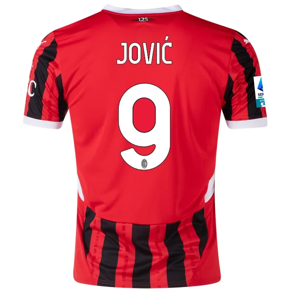 Puma AC Milan Luka Jović Home Jersey w/ Serie A Patch 24/25 (Puma Red/Puma Black)