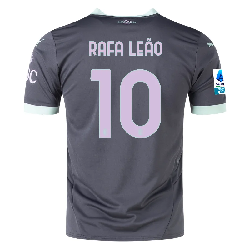 Puma AC Milan Rafa Leao Third Jersey w/ Serie A Patch 24/25 (Shadow Gray/Fresh Mint)