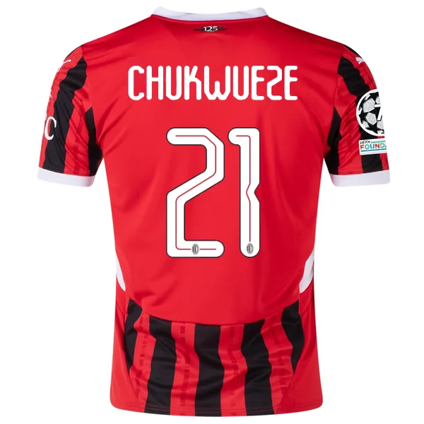 Puma AC Milan Samuel Chukwueze Home Jersey w/ Champions League Patches 24/25 (Puma Red/Puma Black)