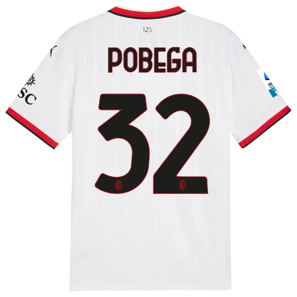 Puma AC Milan Tommaso Pobega Away Jersey w/ Serie A Patch 24/25 (Puma White)