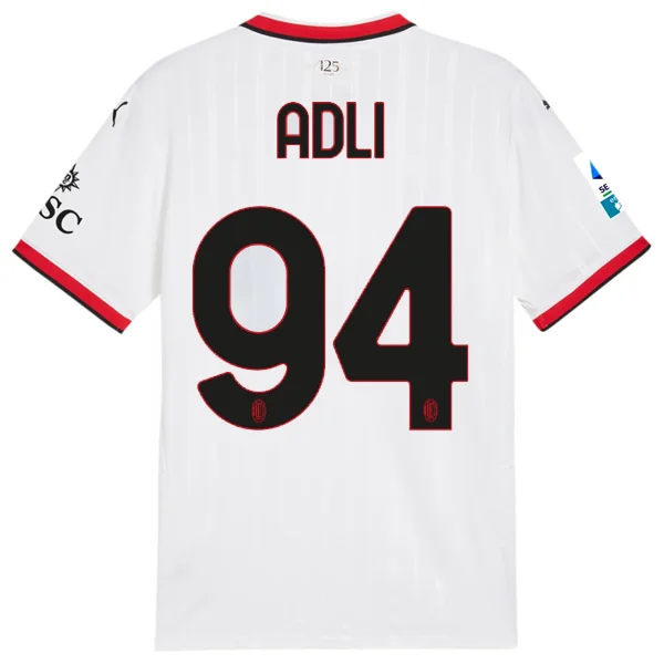 Puma AC Milan Yacine Adli Away Jersey w/ Serie A Patch 24/25 (Puma White)