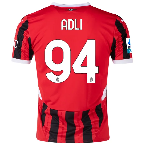 Puma AC Milan Yacine Adli Home Jersey w/ Serie A Patch 24/25 (Puma Red/Puma Black)