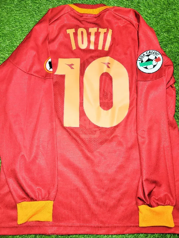 Totti As Roma Diadora 1997 1998 Long Sleeve Home KARDASHIAN Soccer Jersey Maglia Shirt L