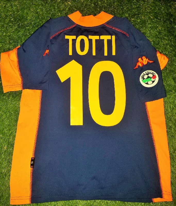 Totti As Roma Kappa 2001 2002 Navy Blue Jersey Shirt Maglia XL