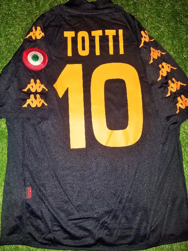 Totti As Roma Kappa 2008 2009 Black Jersey Maglia Shirt L